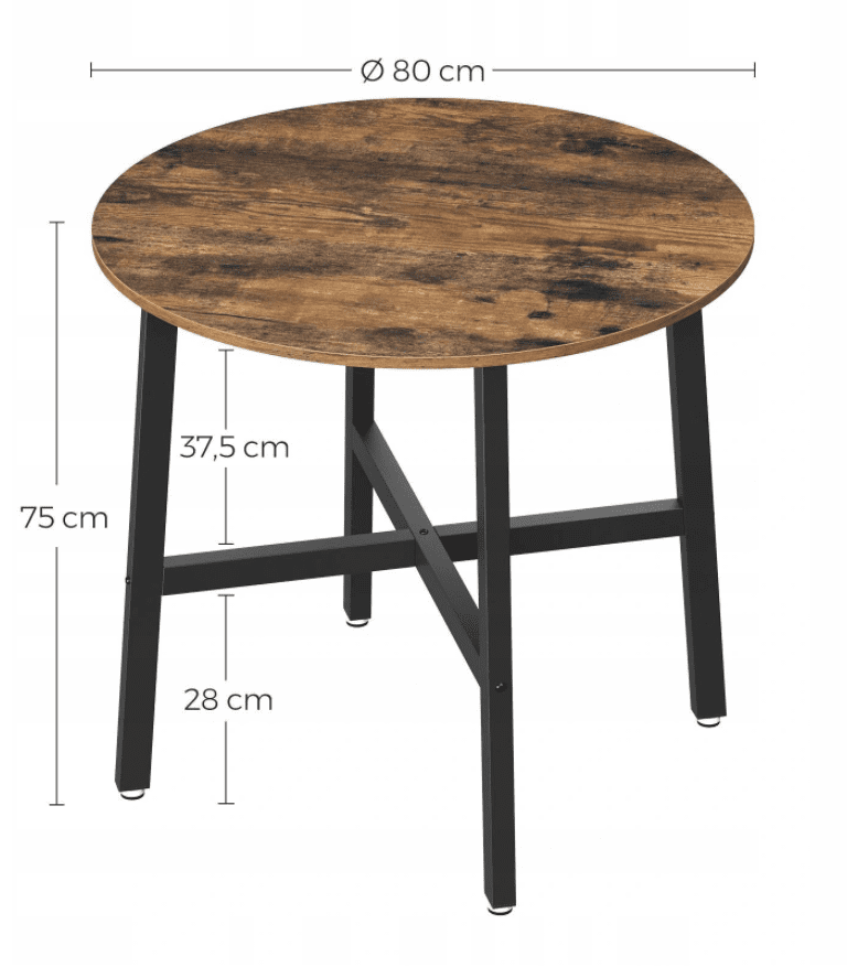Soffbord, kaffebord runt, vintage stil diam. 80 cm