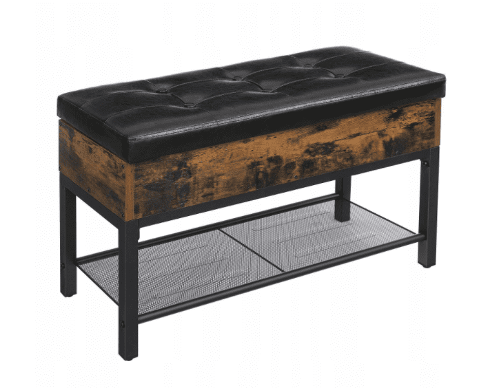Skohylla med sittbänk, rustik förvaringsbänk, vintage 70 x 30 x 45 cm