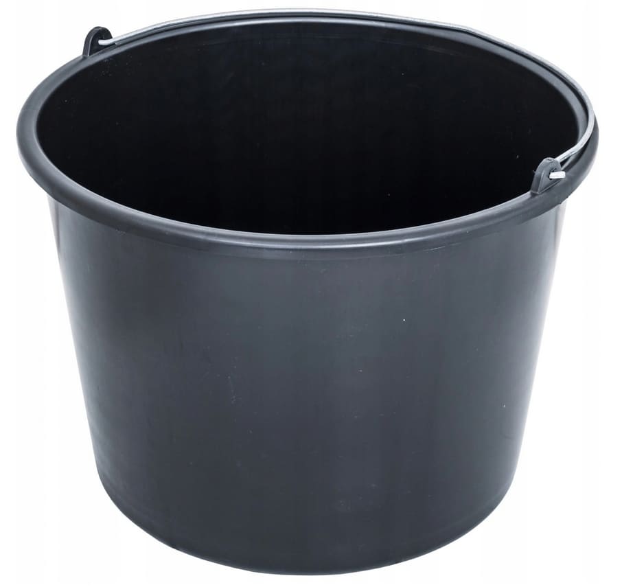 Mäthink 5st, graderad, blandartunna i plast, svart, för vatten till fix, fog, spackel etc