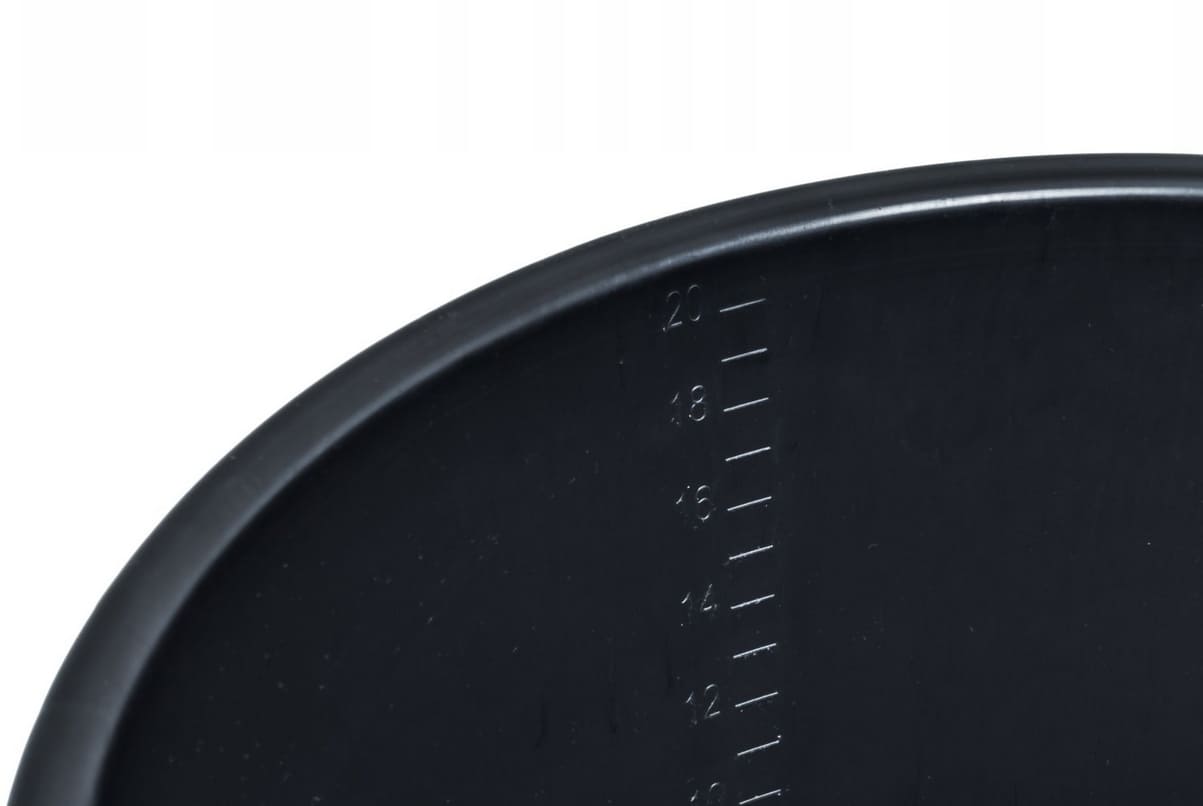 Mäthink 5st, graderad, blandartunna i plast, svart, för vatten till fix, fog, spackel etc