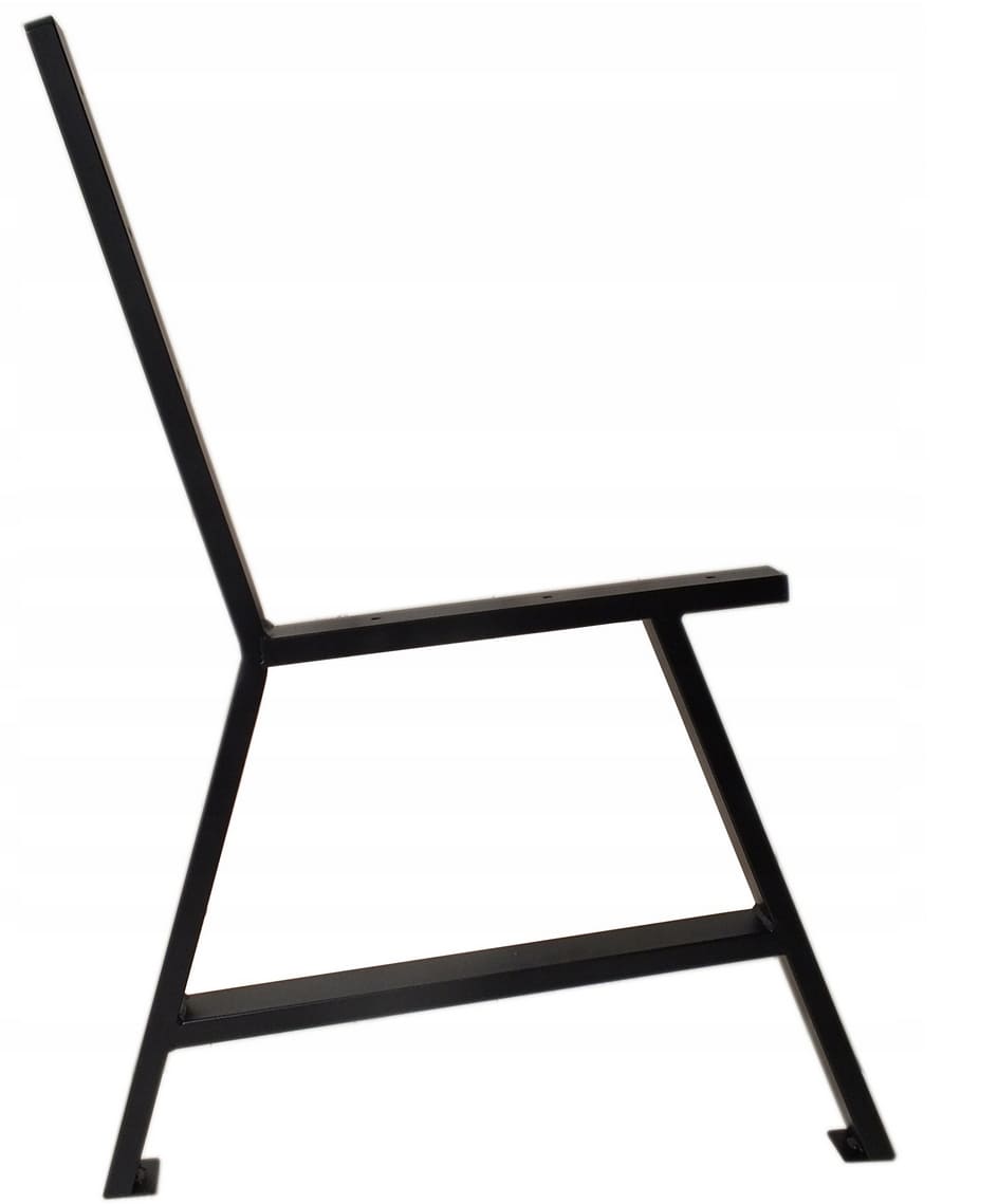 Stålben till parkbänk, sittbänk, 2st svarta pulverlackade massiva, sitthöjd 44 cm, totalhöjd 85 cm