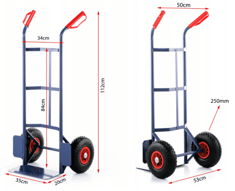 Pirra max 200 kg, magasinkärra, transportkärra, hopfällbar, stål, HiGHER