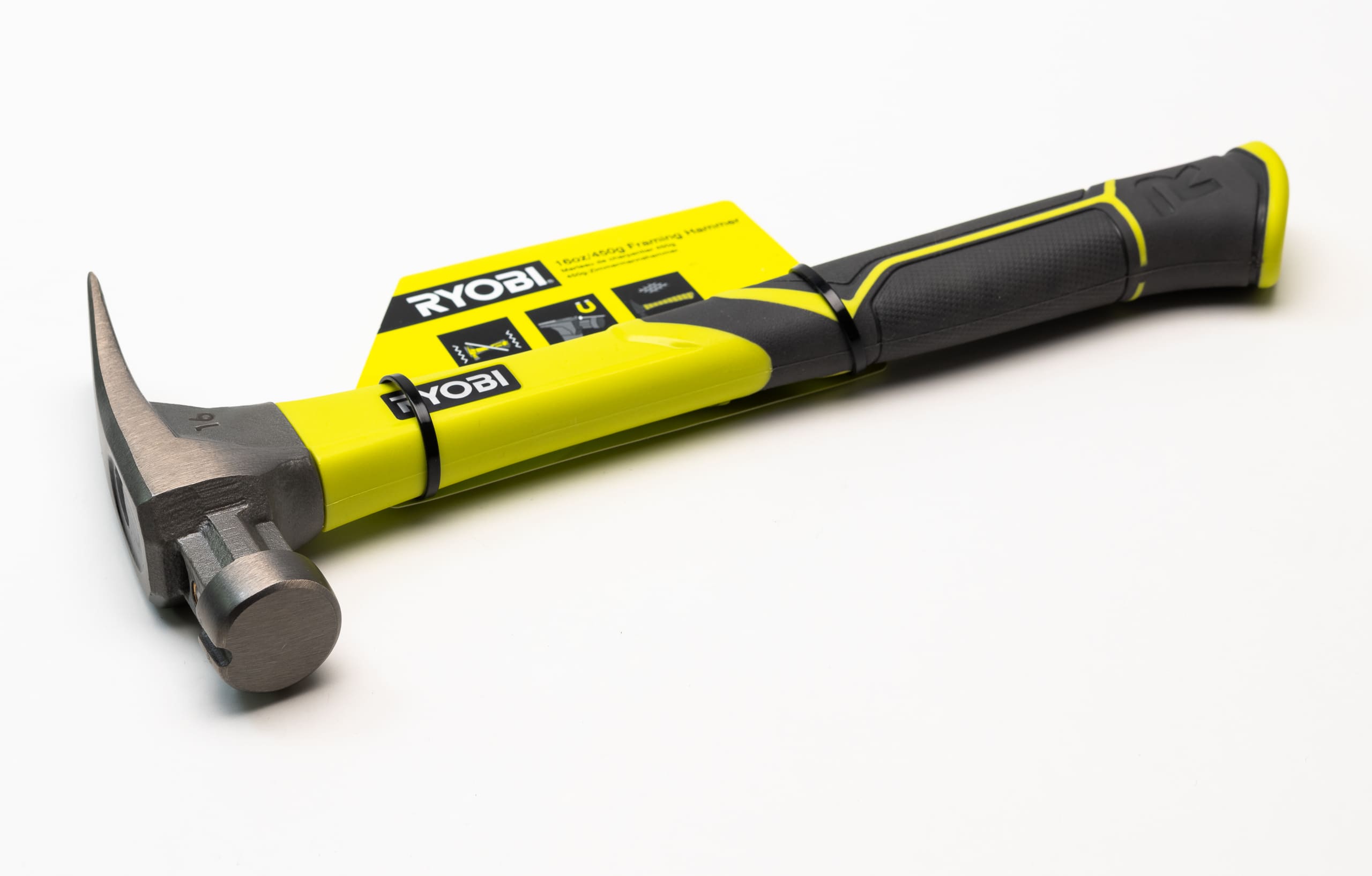 Claw Hammer, Magnetic Framing Hammer 450G, Steel Ruber Handle, Ryobi