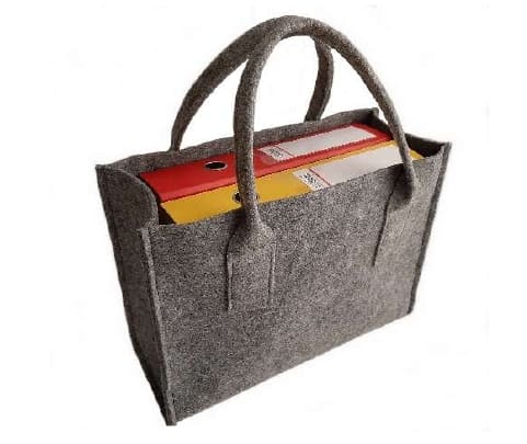 Felt bag, practical hand-sewn bag for documents and warehouse shopping, etc. can be folded