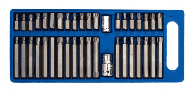 Nycklar TORX SPLINE HEX 40 delar, CrV, Tagred