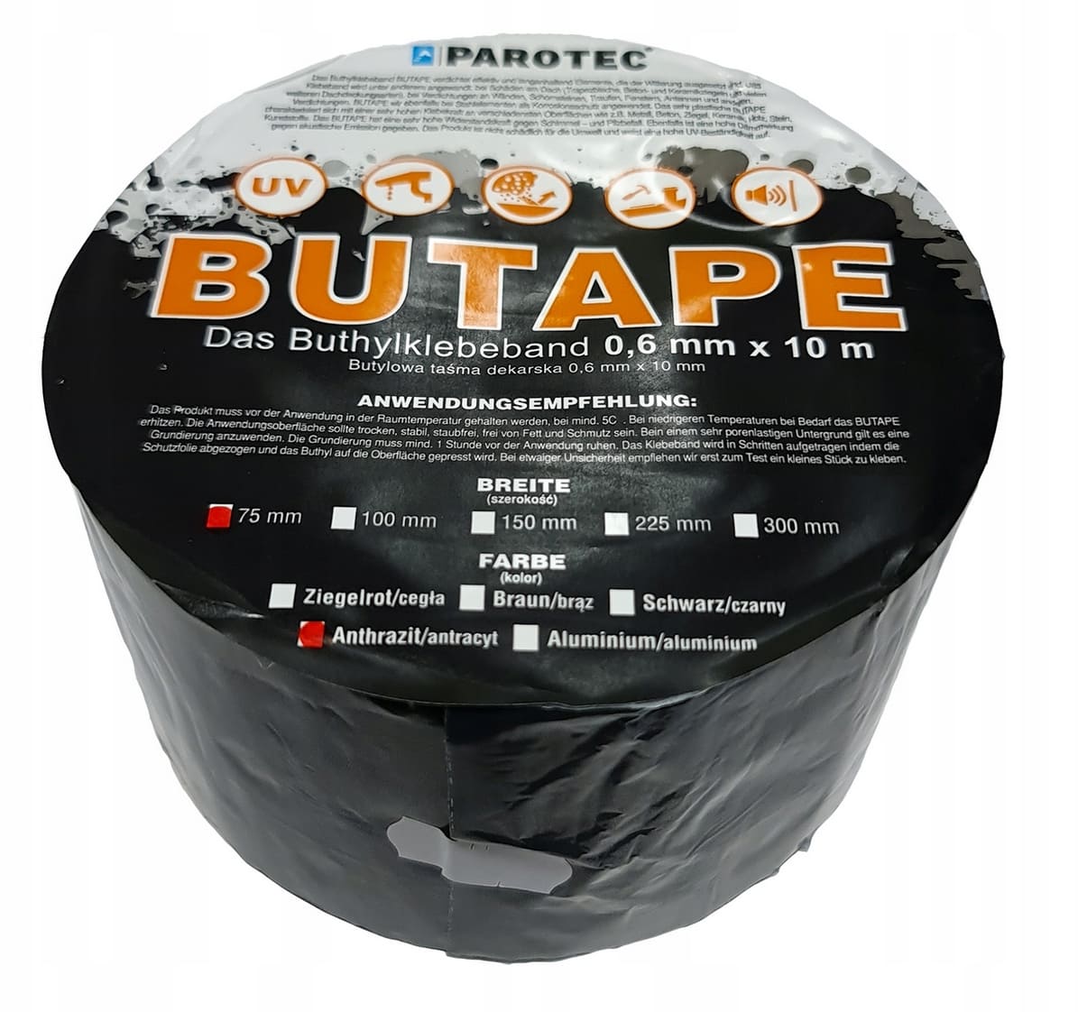 Bitumen aluminium tätningstejp 75 mm x 10 m, BiTape