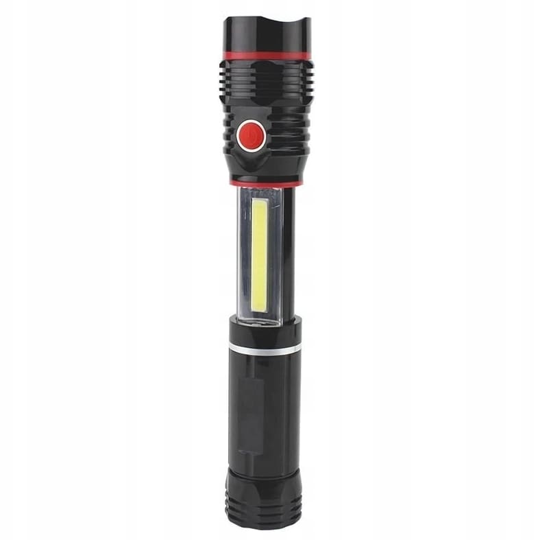 Ficklampa LED COB med magnet 80 LM, batteri, dubbla LED, hopfällbar, Tactical Light