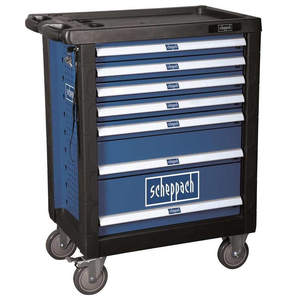 Tool trolley with tools, 7 drawers, max. load 450 kg, Scheppach