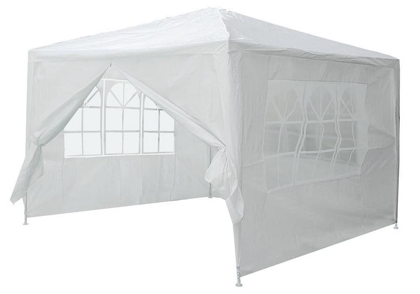 Paviljong 3 x 3m, 4 väggar med plastfönster (tält, trädgårdstält, partytält), olika färger