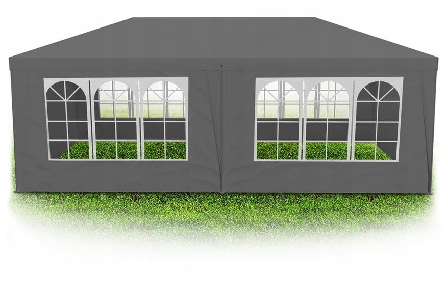 Paviljong 3 x 6m, 4 väggar med plastfönster (tält, trädgårdstält, partytält), olika färger