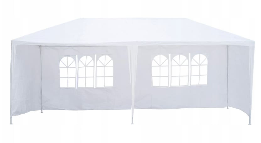 Paviljong 3 x 6m, 4 väggar med plastfönster (tält, trädgårdstält, partytält), olika färger