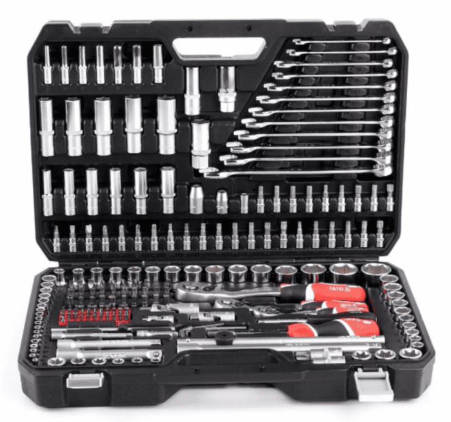 Tool set 216 Pieces, Socket Wrench set with Case, YATO