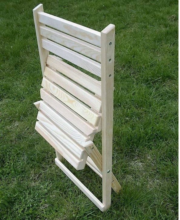 Folding natural wood garden chair, 180 kg