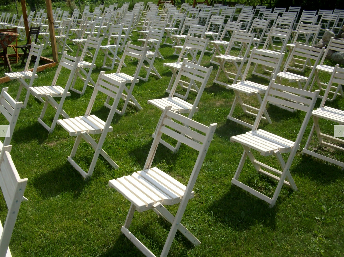 Folding natural wood garden chair, 180 kg