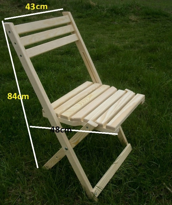 Folding natural wood garden chair, 180 kg