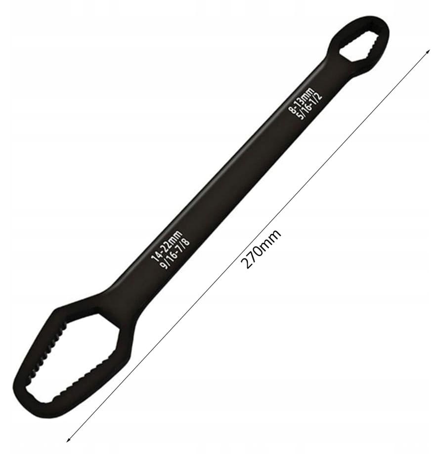 Ringnyckel universal 8-22 mm, 270 x 8 mm, CrV svart, ersätter 35 nycklar
