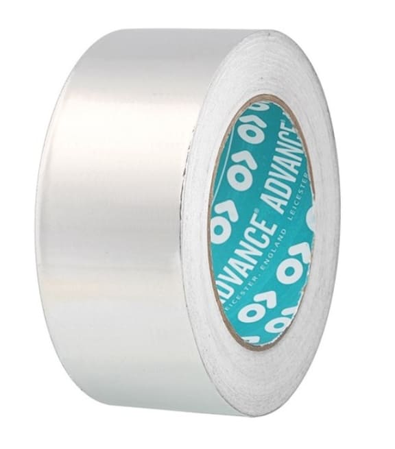 Aluminiumtejp - alutejp, tätningstejp metall 2st rullar 5 cm x 10 m 350°, isoleringstejp för skorsstenar, ventilationsrör, flexrör m.m.