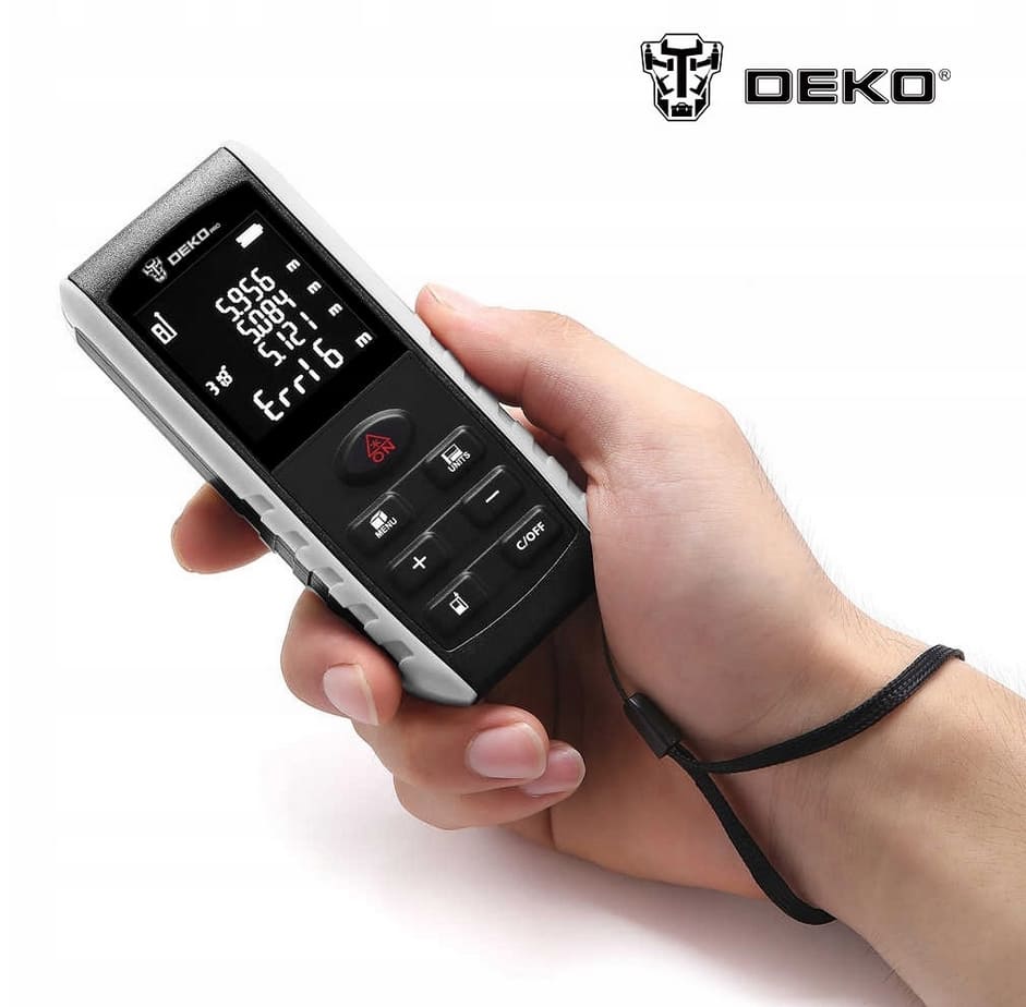 Laser Distance Meter 50m, +/- 1.5 mm Accuracy, 7 Functions, DEKO