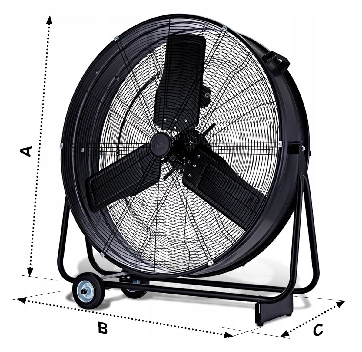 industrial mobile fan 75 cm 14940 m³/h, EBERG