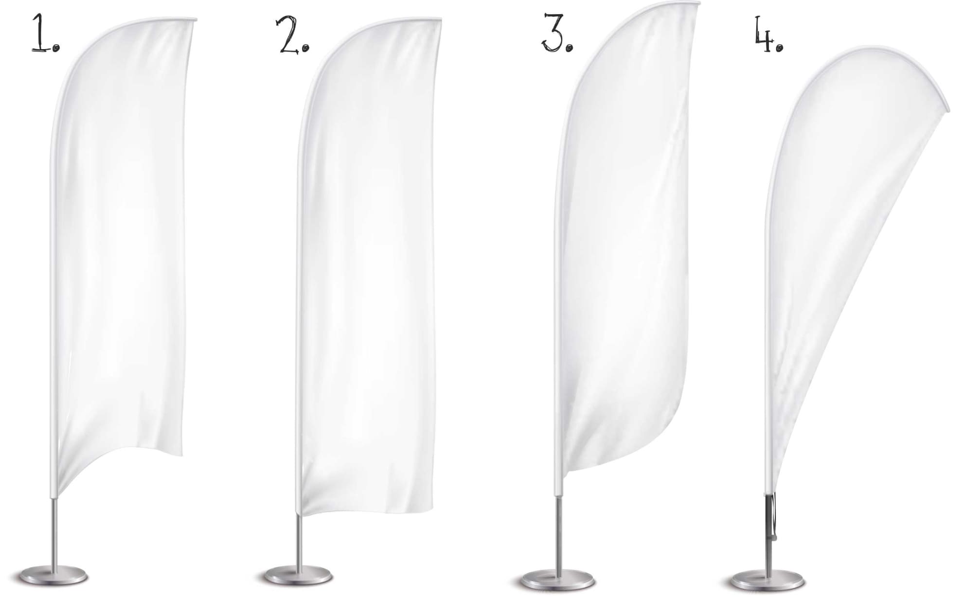 Reklamflaggor, beachflagga med mast och tryck på 260 x 60 cm