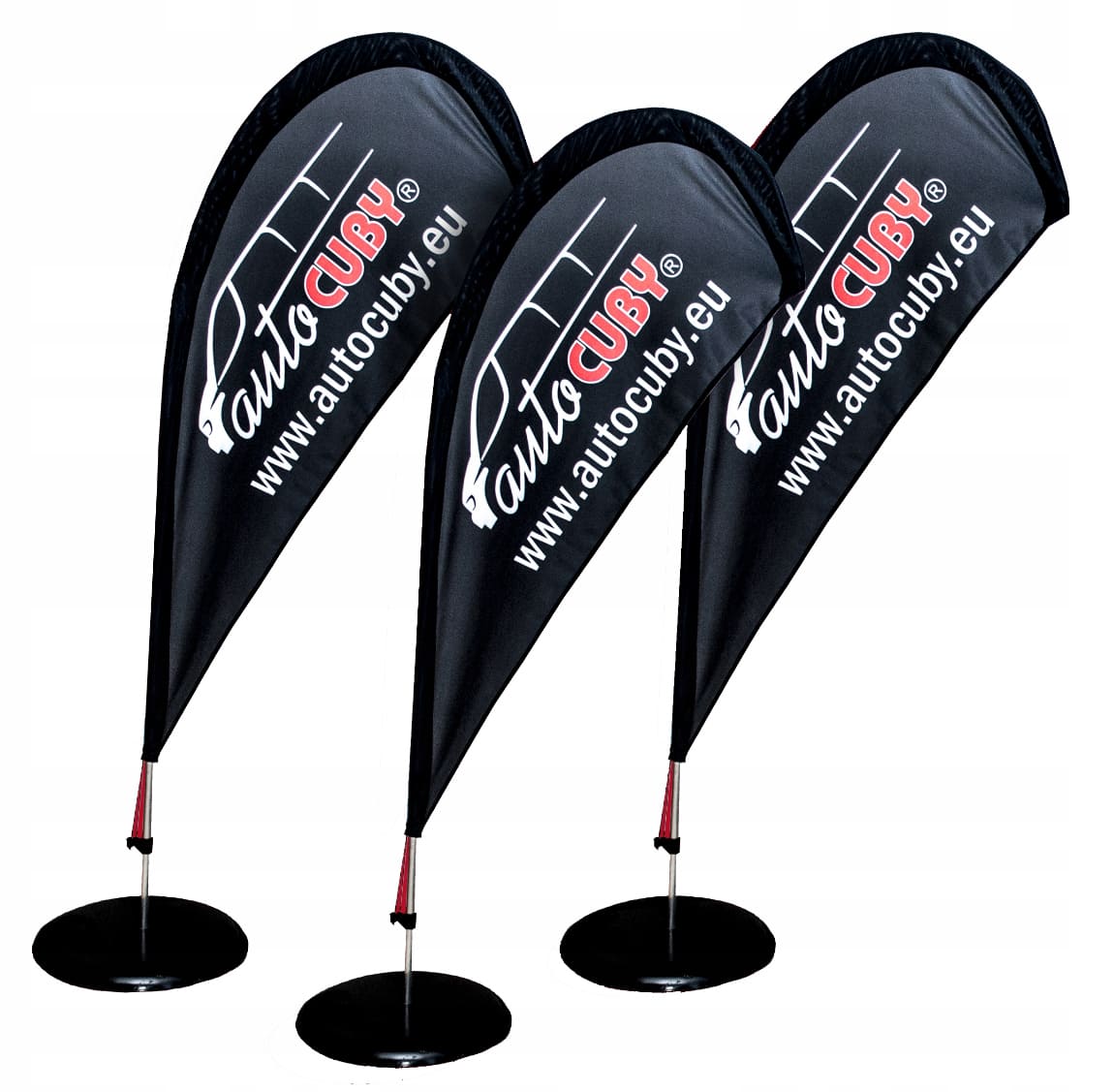 Reklamflaggor, beachflagga med mast och tryck på 260 x 60 cm