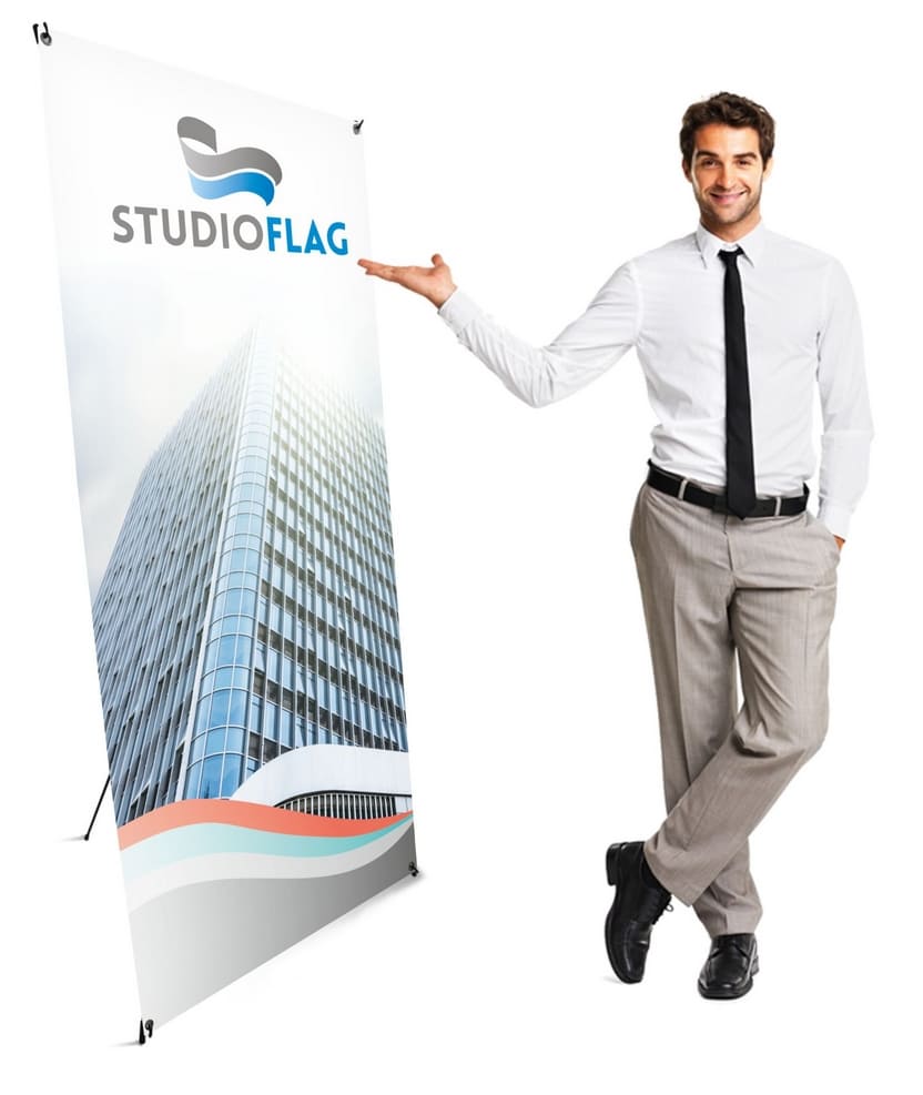 Display x Banner, reklambanner med tryck på 60 x 160 cm, eko-vänligt