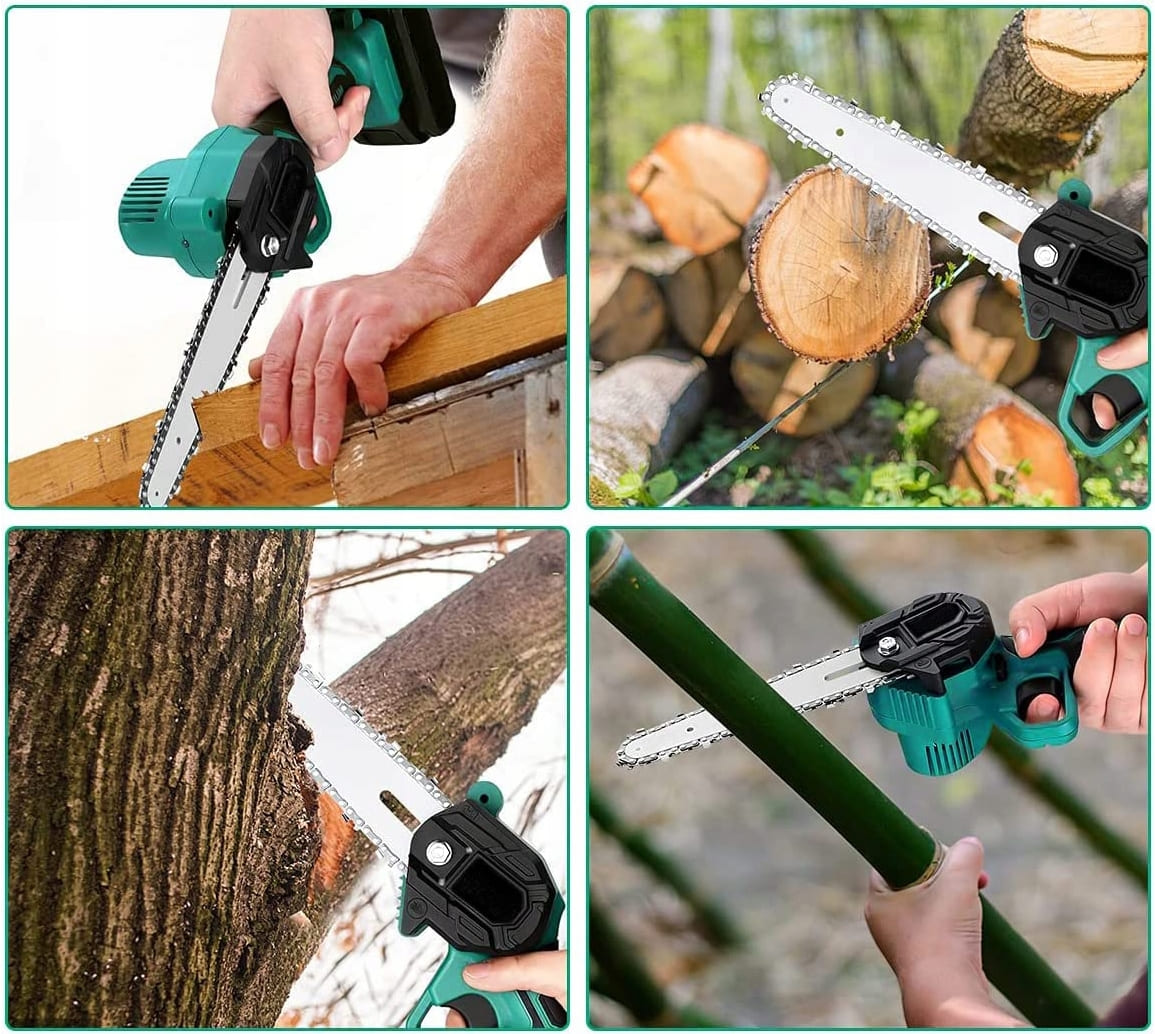 Chainsaw cordless with 2 batteries 2Ah 21V, Crosscut Saw 4, charger, bag, Kraft & Delle