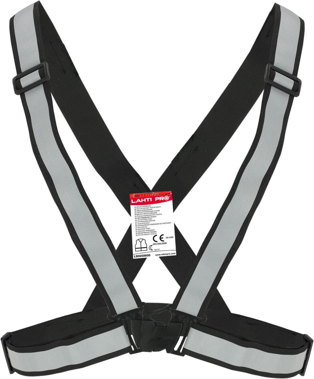 Reflective Elastic Suspenders Black CE