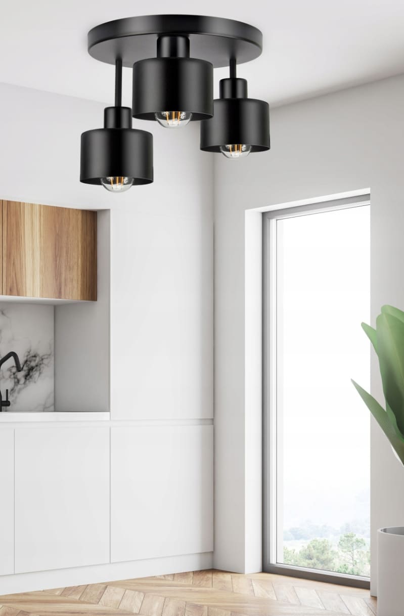 Metal ceiling lamp, Luxolar 382, 3 x E27