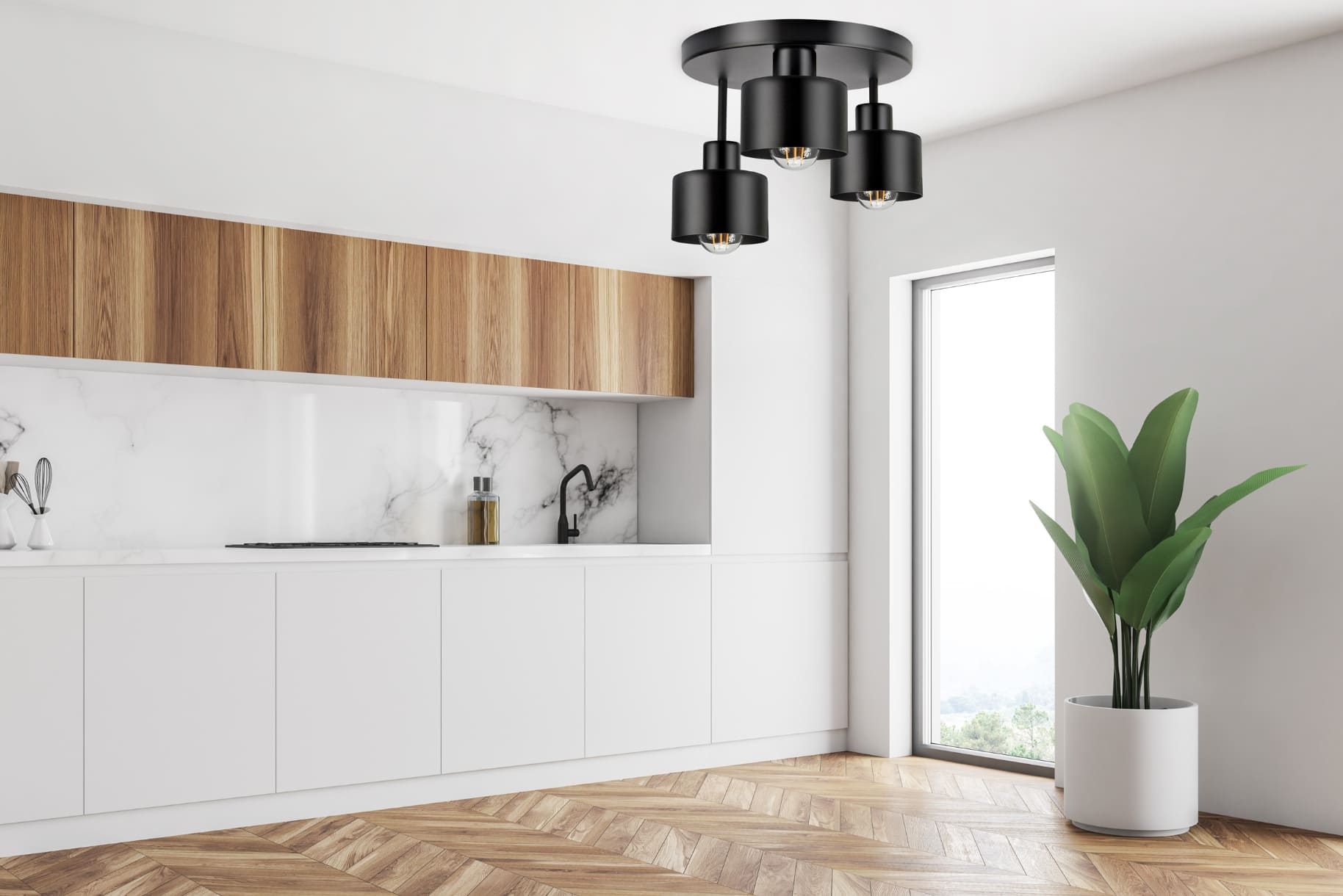 Metal ceiling lamp, Luxolar 382, 3 x E27