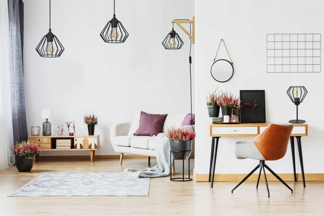 Metal Ceiling Lamp in Rustic Industrial Design