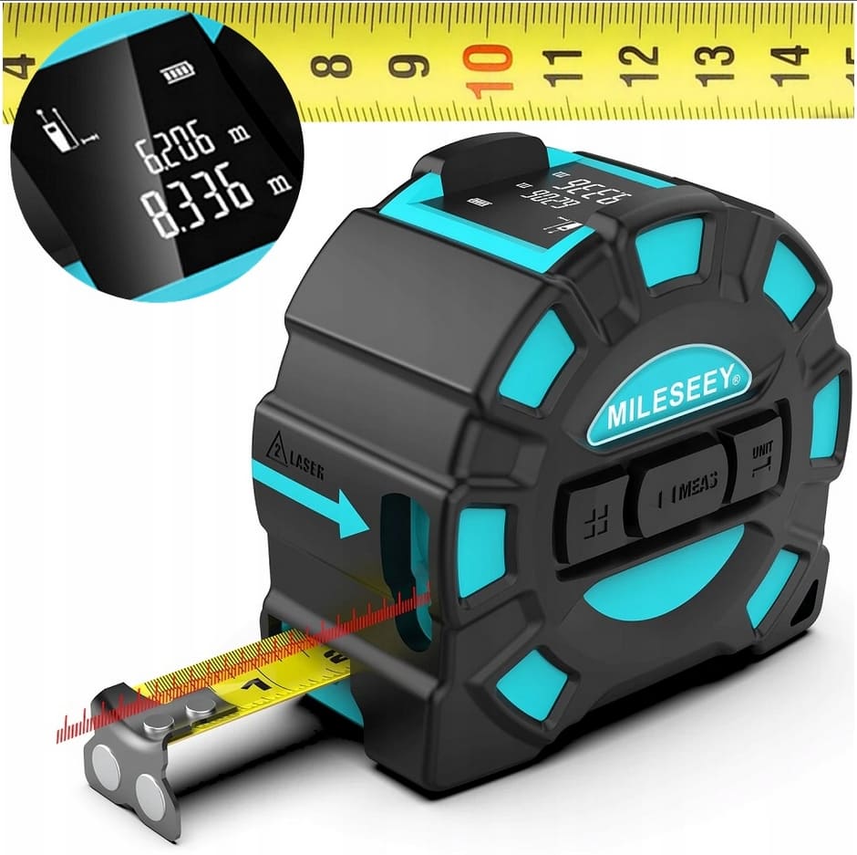 Laser Distance Meter 40m + Tape Measure 5m 2-in-1, USB, Mileseey