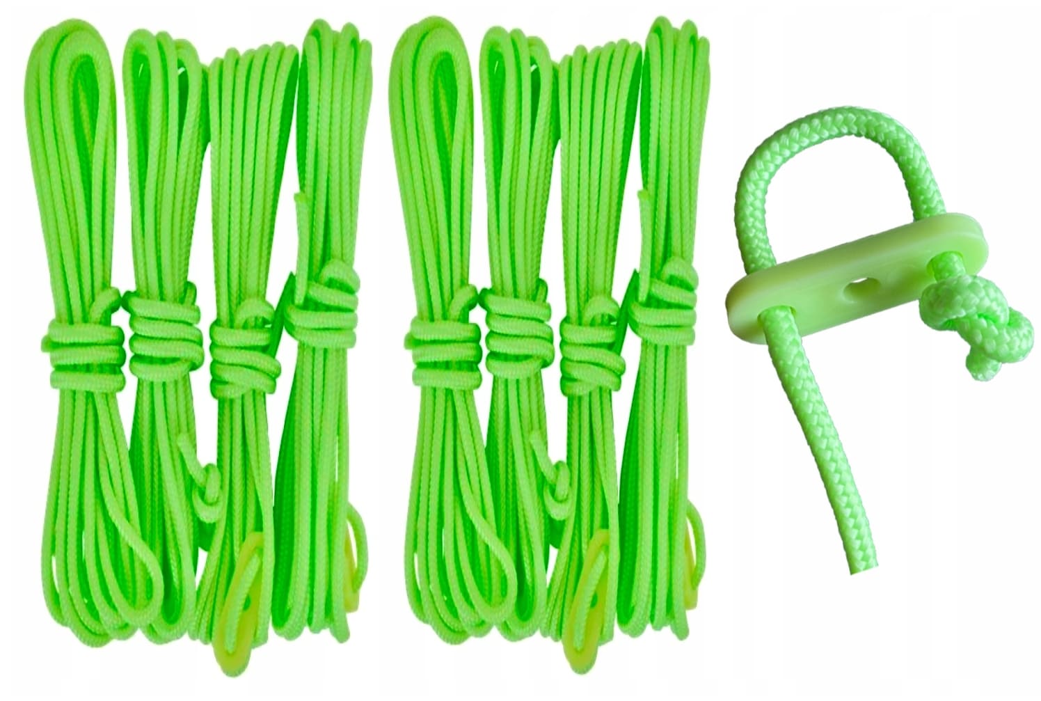 Heavy-duty tent pegs 10pcs (tent stakes), 30 cm long screw-in with handles and strong self-luminous guyline (tent rope) 4 x 3m
