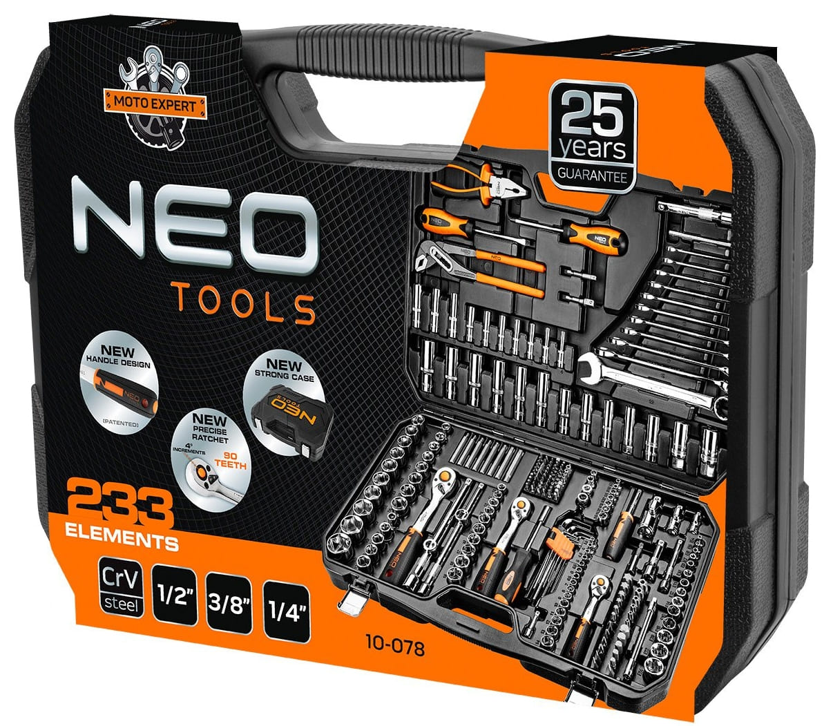 Socket tool set 233 tools 1/2, 3/8, 1/4, NeoTools