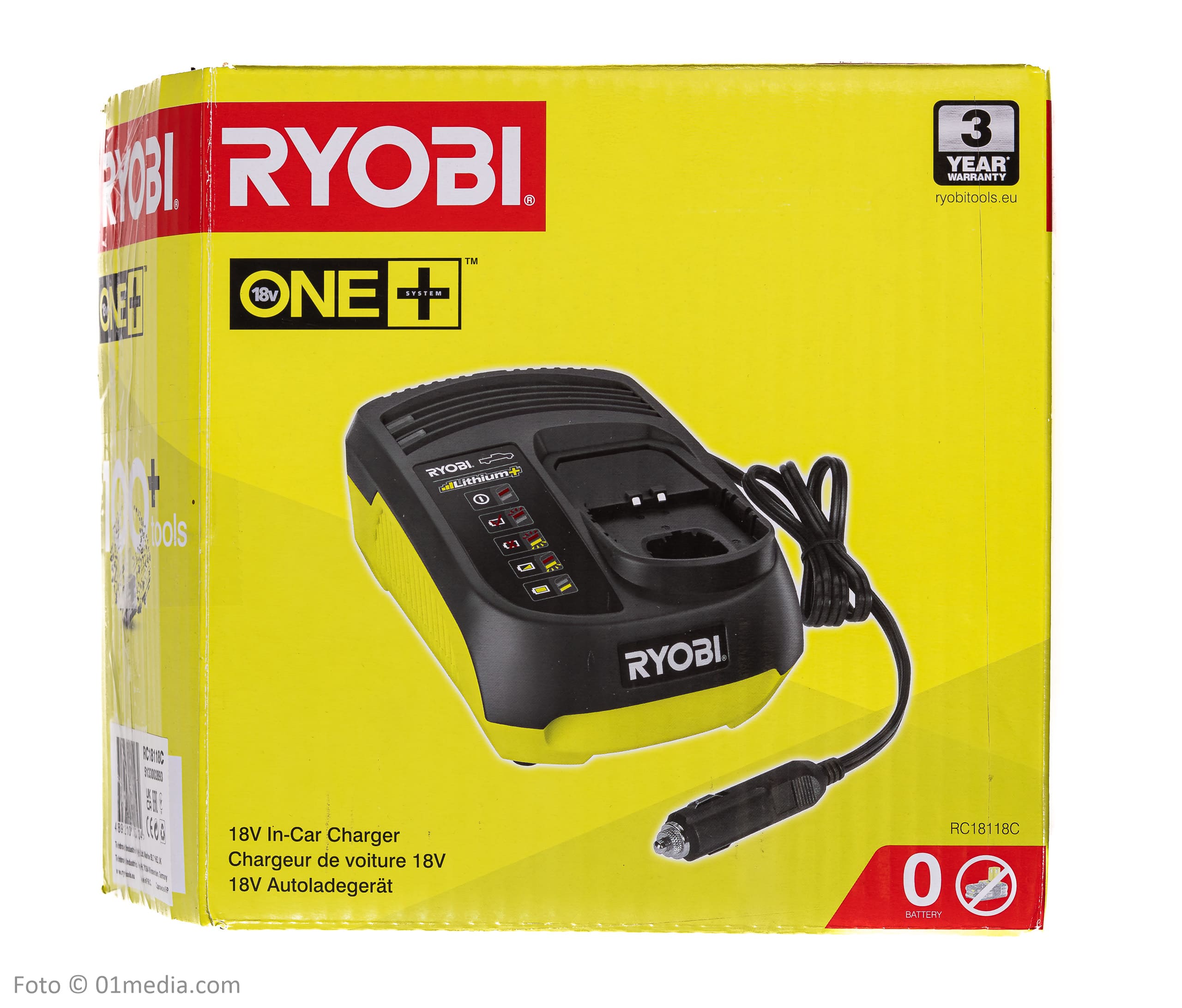 Batteriladdare för bil, billaddare, 18V, Ryobi One+