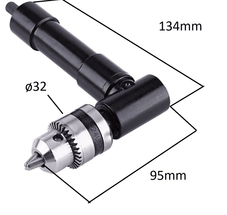 Angle gearbox with chuck for drill / screwdriver, Rastool