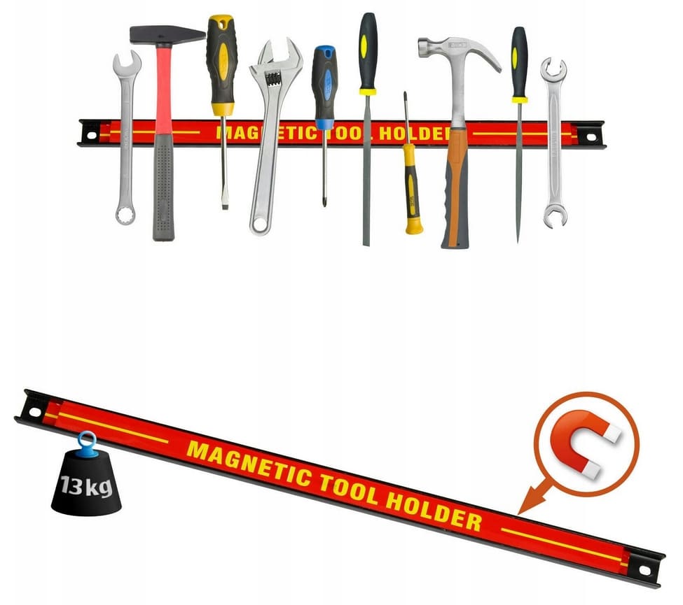 Magnetlist 6st, magnetikst verktygshållare, väggmonterad, max 13 kg per list, Verda