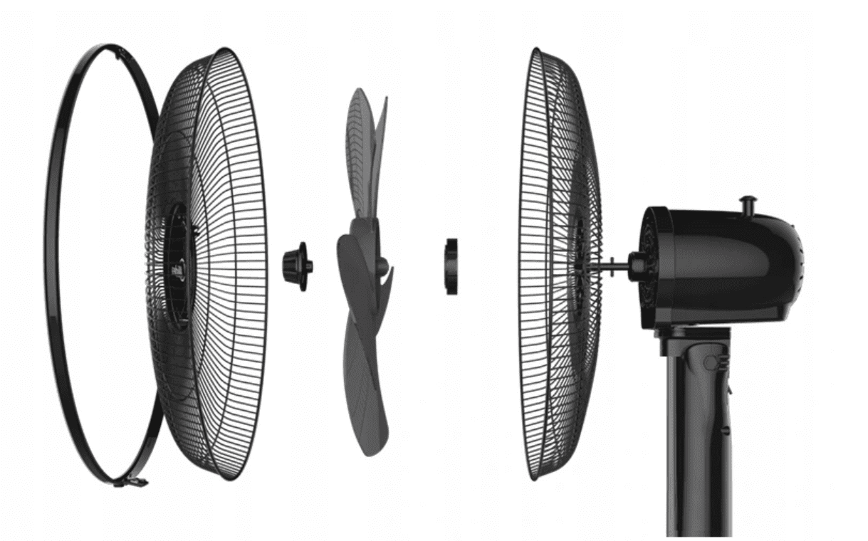 Desk Fan, 3 Blades, 23 cm, 2 Speeds 21W, Volento