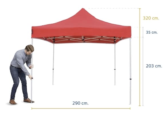 Professionellt Snabbtält 3 x 4.5m Aluminium A40H Premium PVC 320g/m² UV50+ EU, Plinth