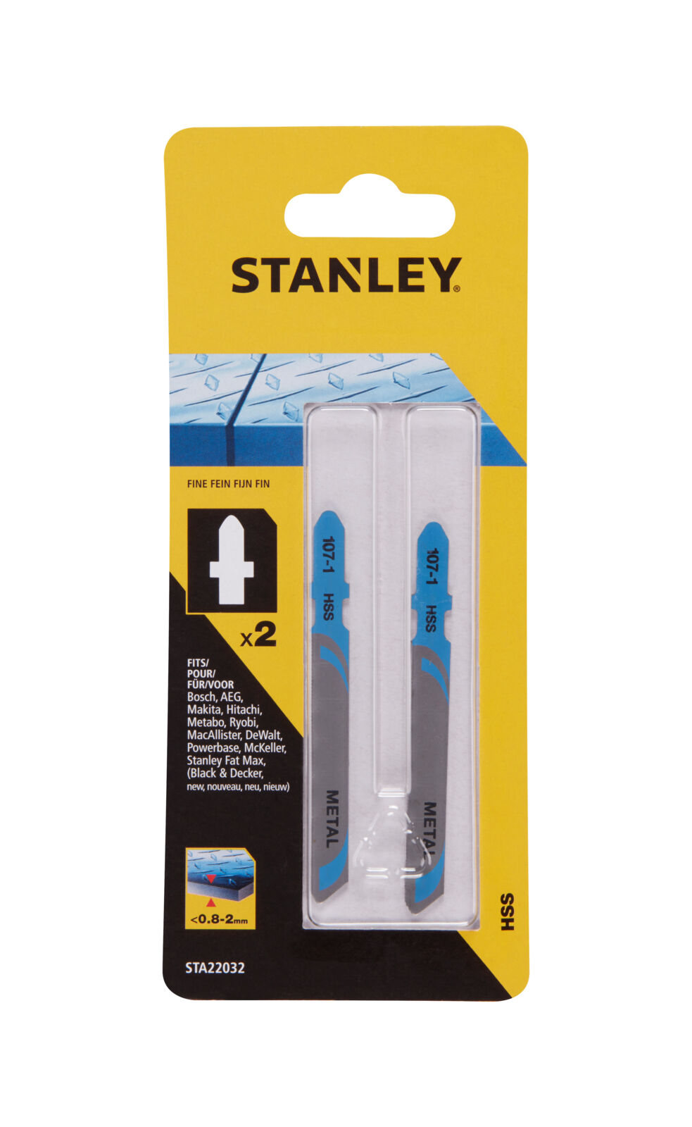 Sticksågsblad T-skaft HSS metall | Stanley