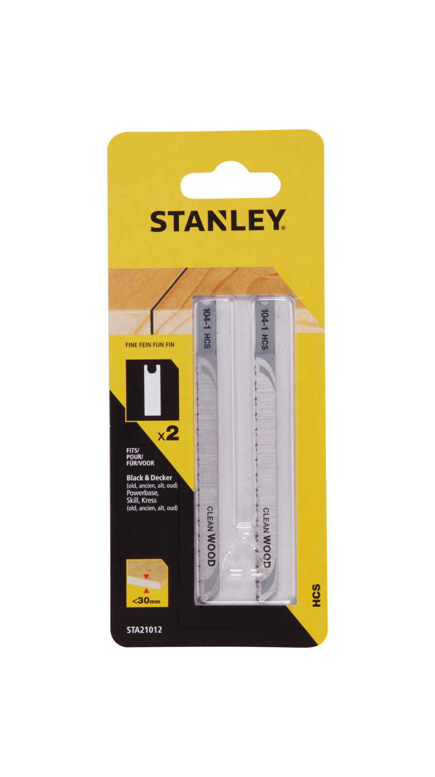 Jigsaw blade with U shank, HCS for wood | Stanley