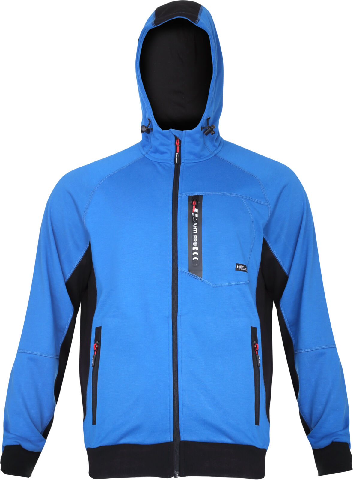 Hooded sweatshirt with zip blue-black, S, CE