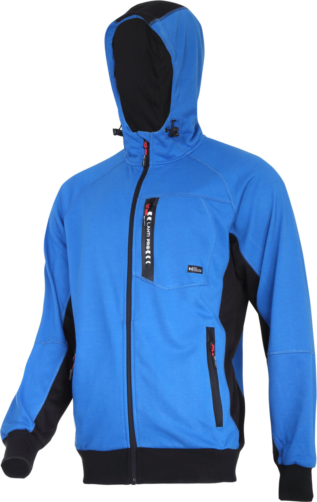 Hooded sweatshirt with zip blue-black, S, CE