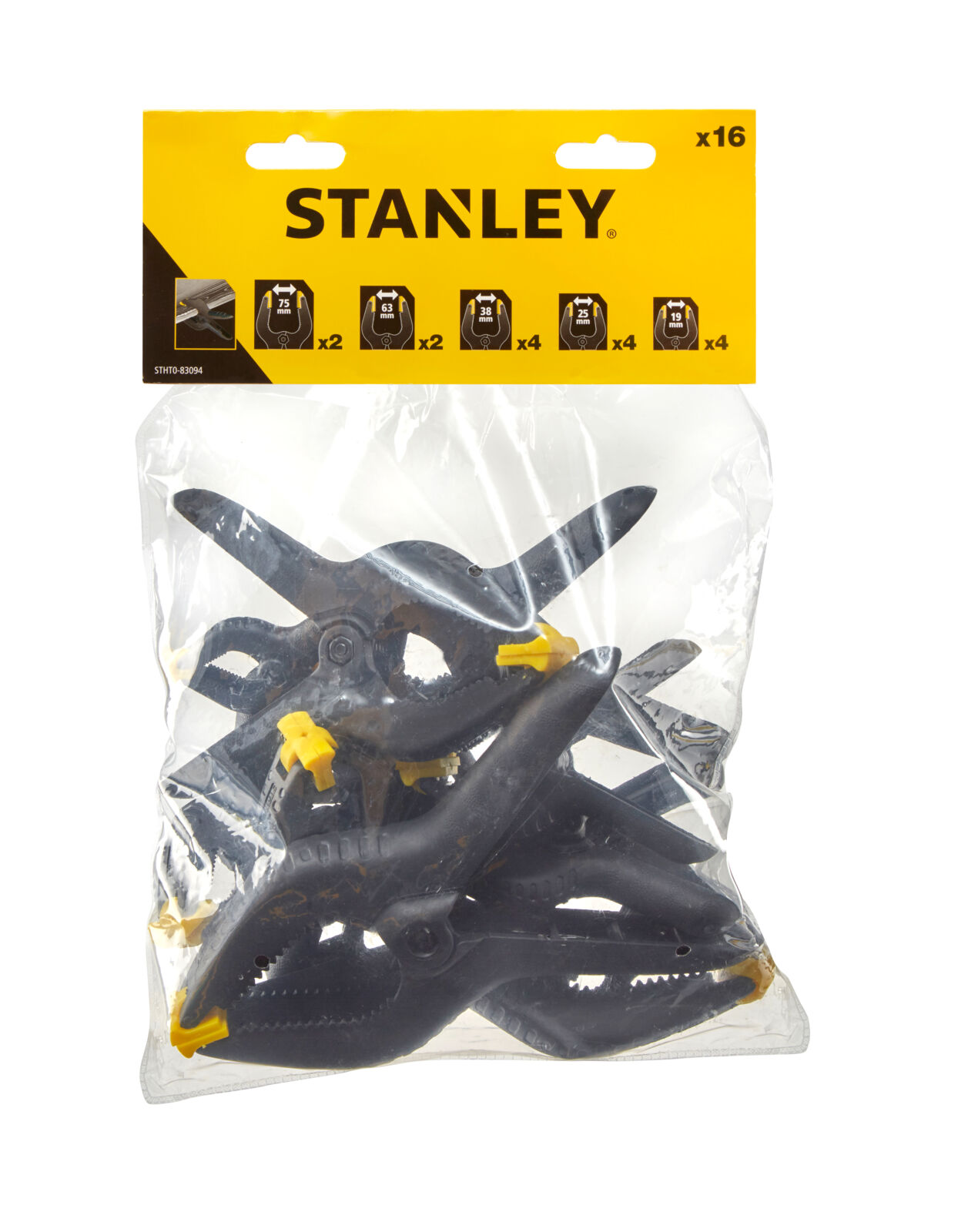 Spring Clamps Bag, 16 pcs | Stanley