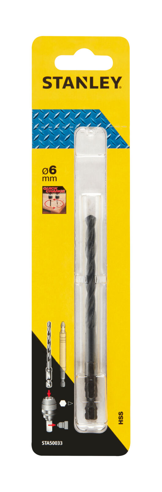HSS hex shank metal drill bit 6 mm | Stanley