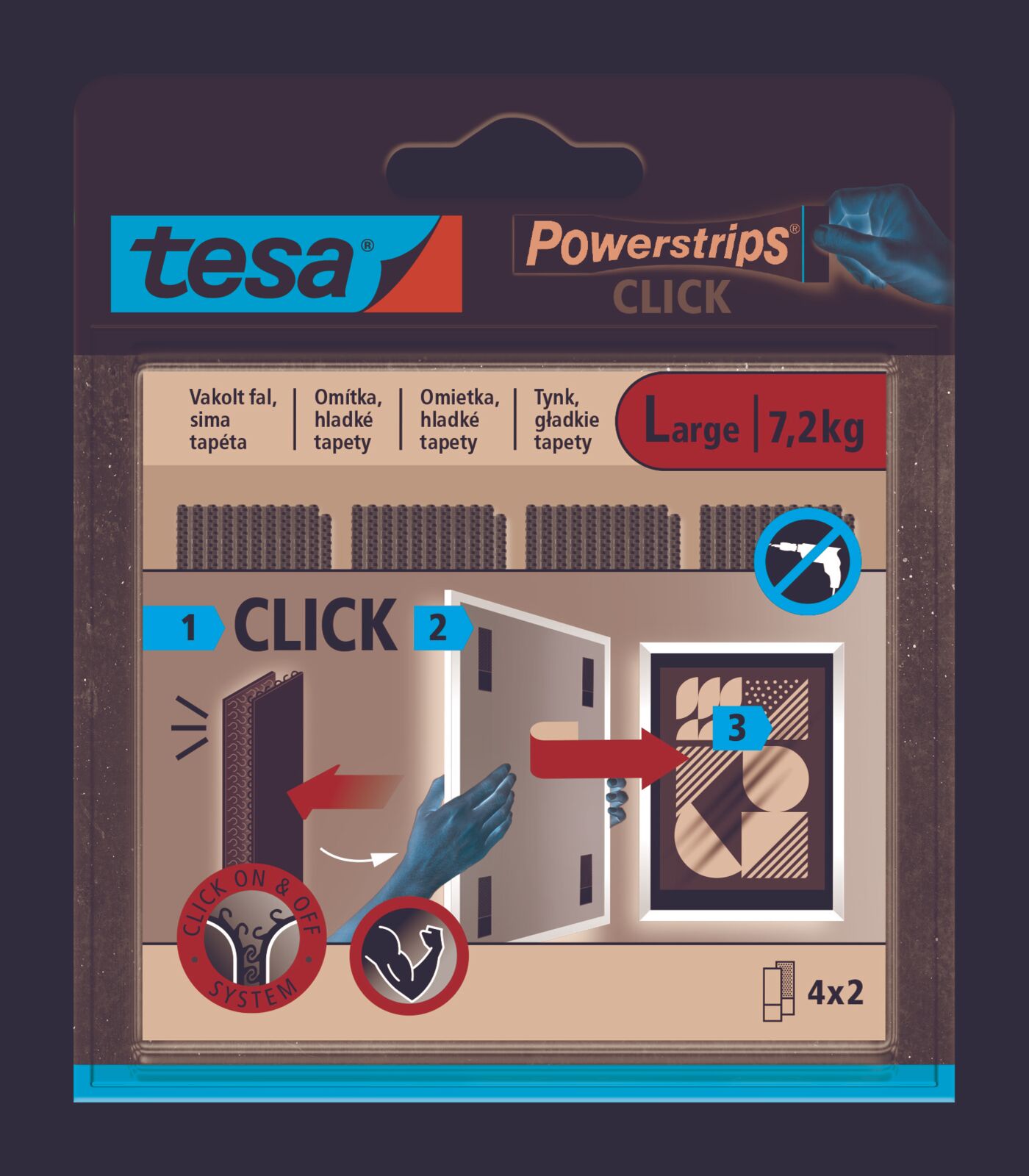 Self-adhesive fastener Powerstrips CLICK | Tesa