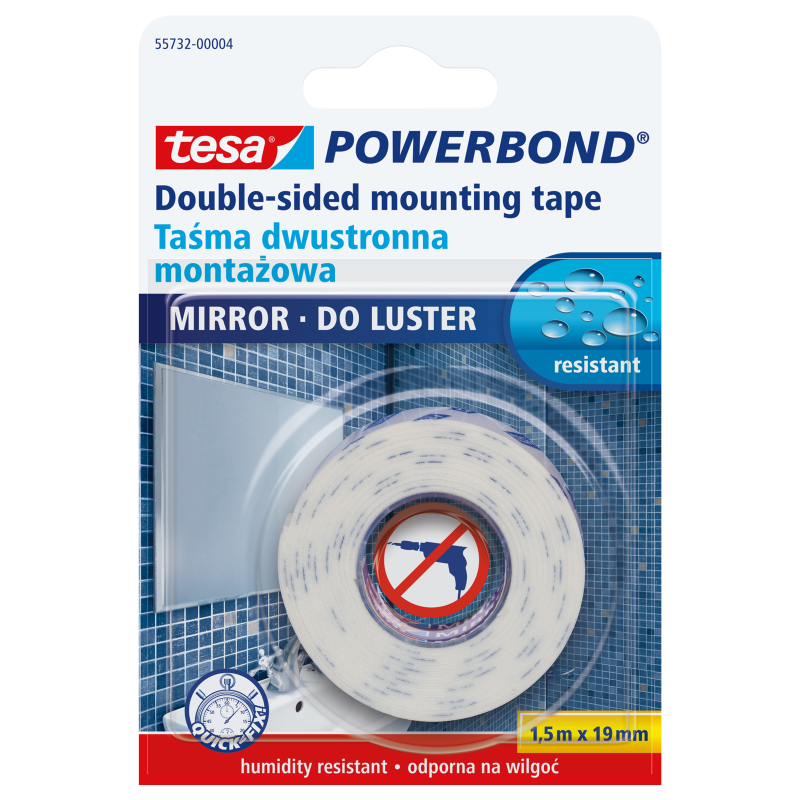 Monteringstejp för speglar 19 mm | Tesa