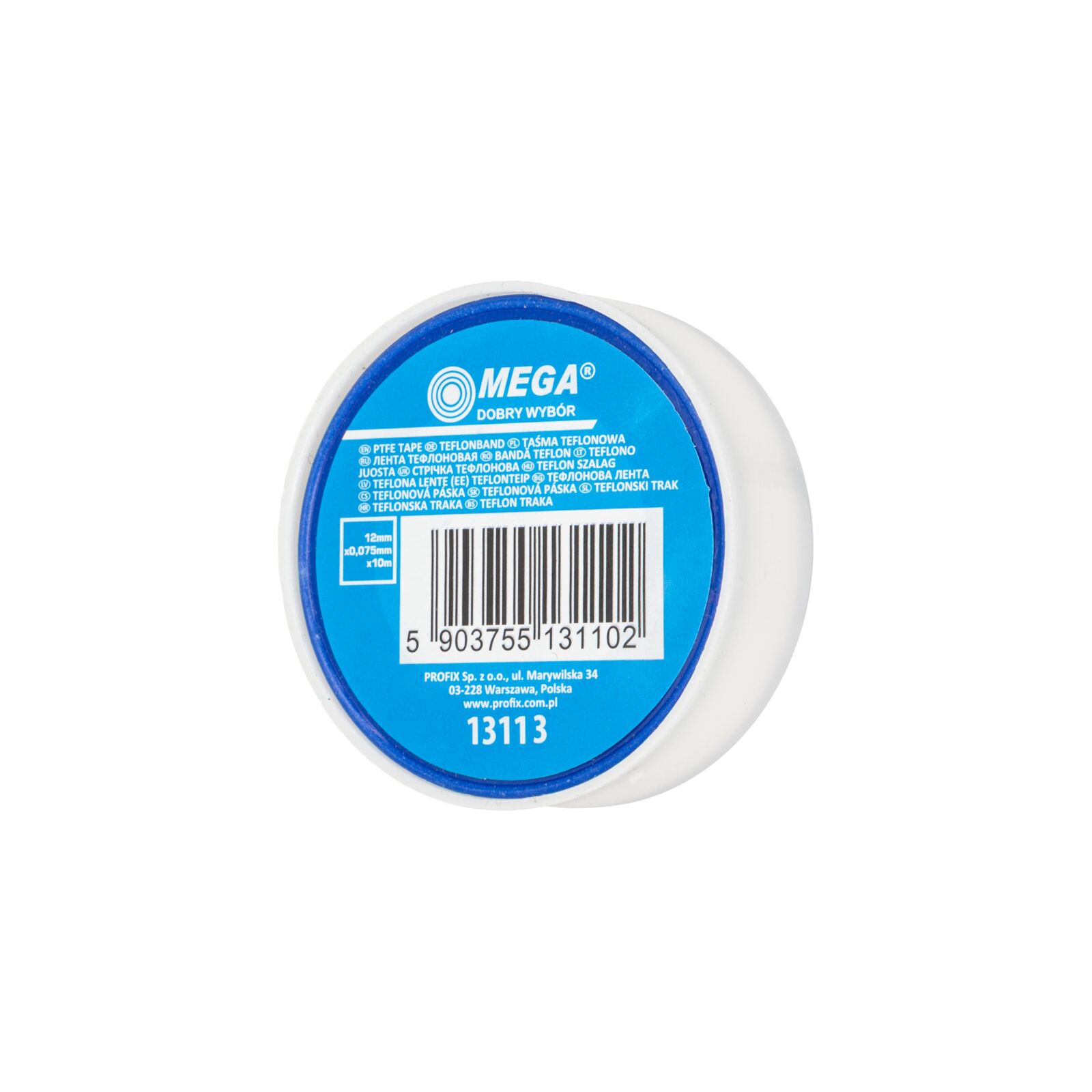 Teflontape 3st, tätning för plast- och metallgängor, 12 x 0, 075 mm längd 10meter