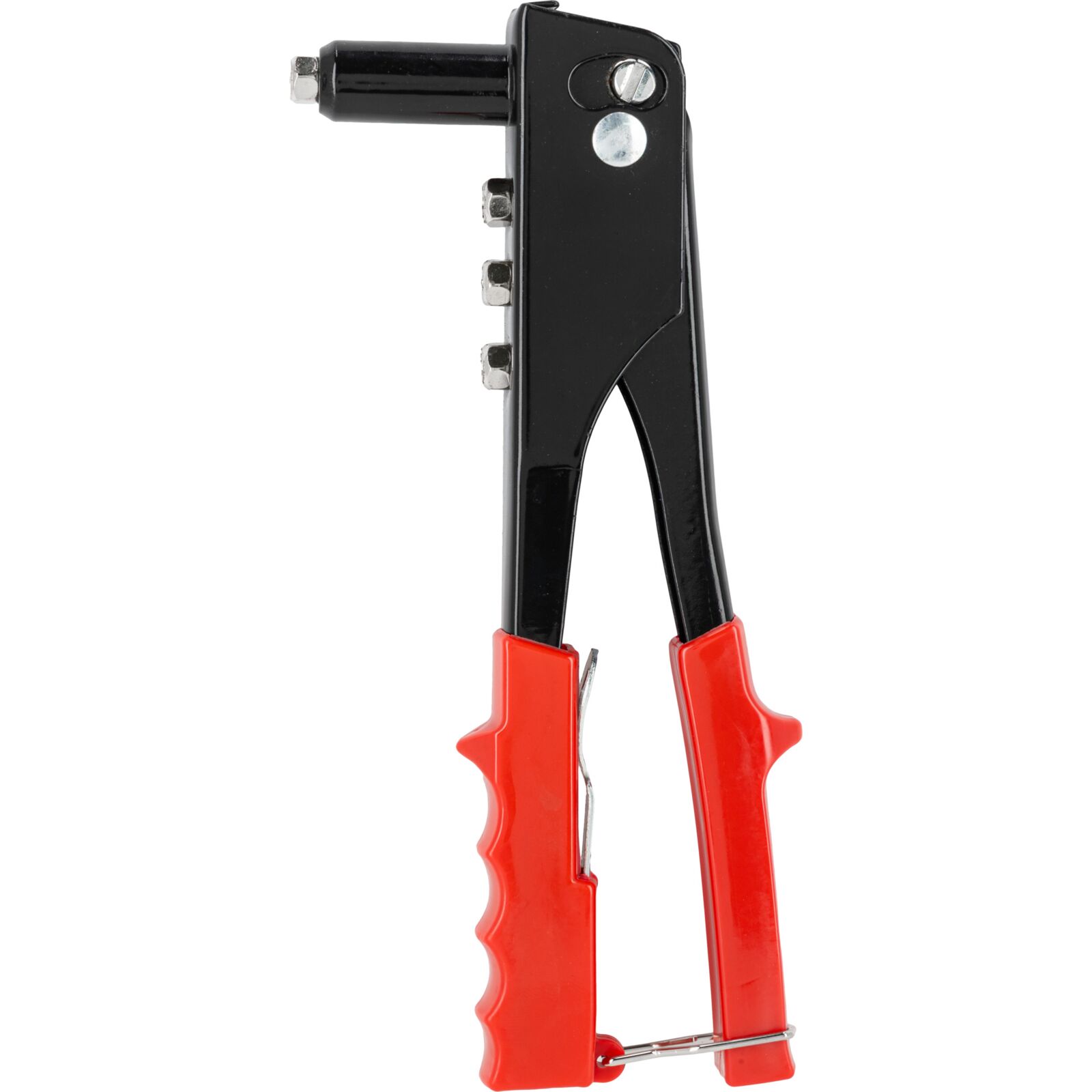 Riveter 2, 4-4, 8 , Standard Steel. Black Body. Red Plastic Sleeves. Nozzles 2.4, 3.2, 4.0, 4.8 mm Spare Spanner.