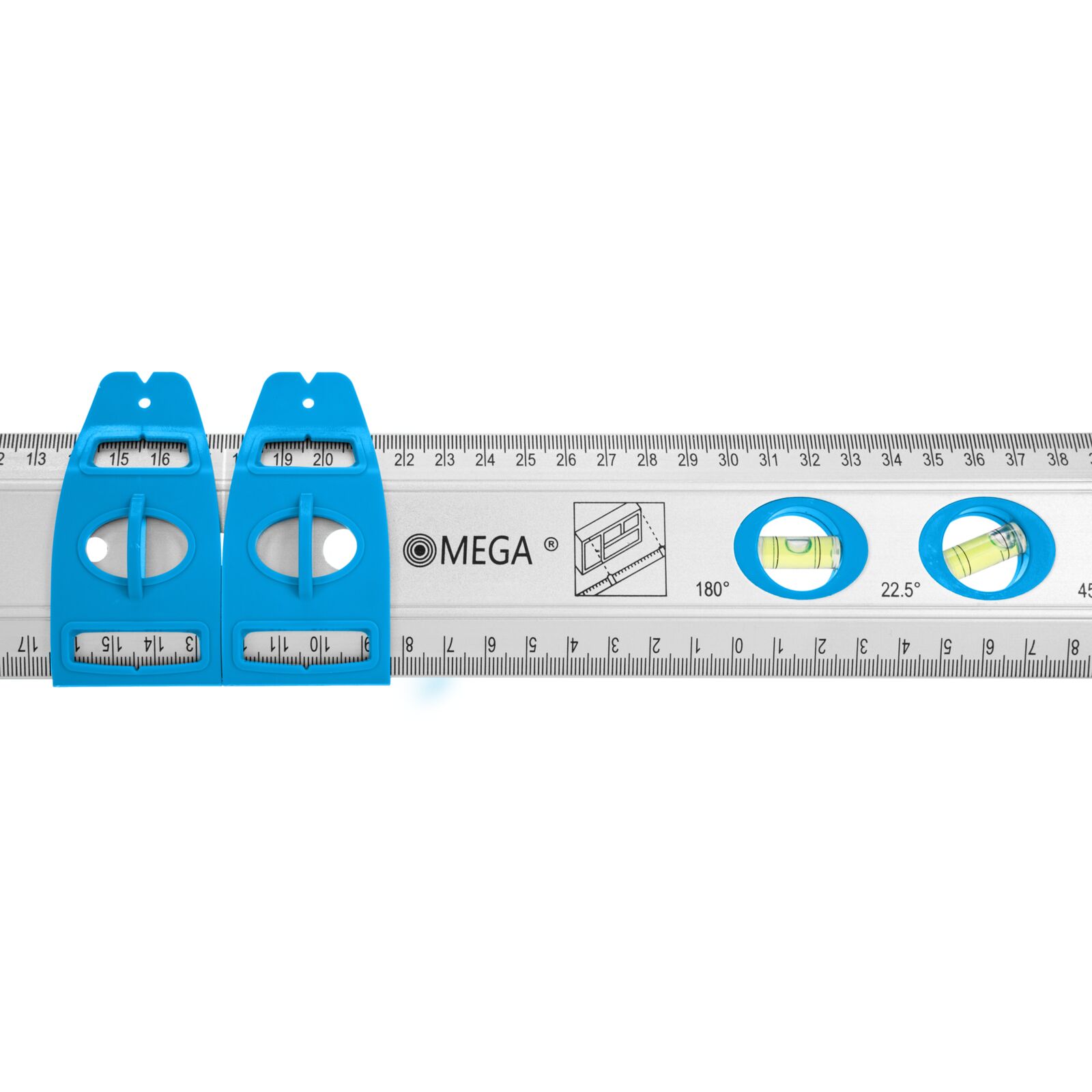 Universallinjal 60 cm aluminium med vattenpass